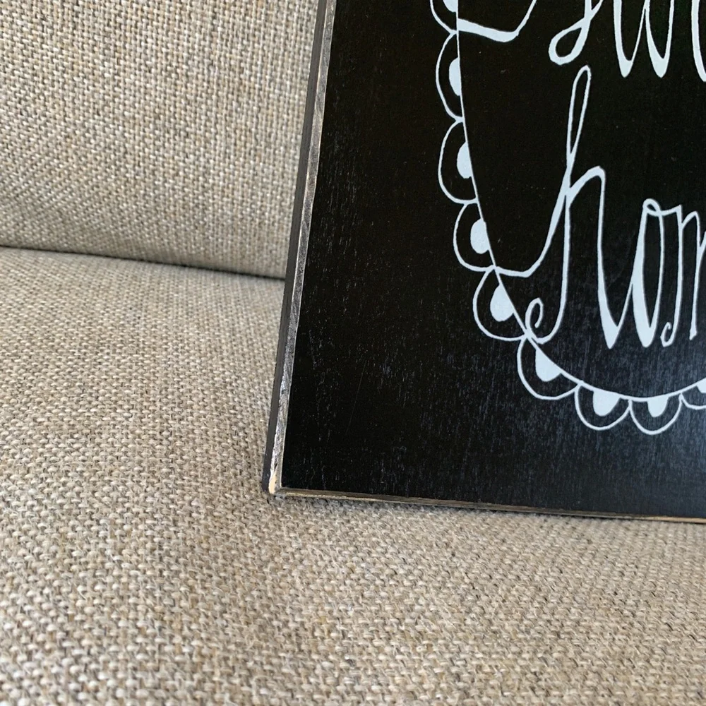 Home Sweet Home Decor Sign Wall Art Country Farmhouse Shabby Chic Black White